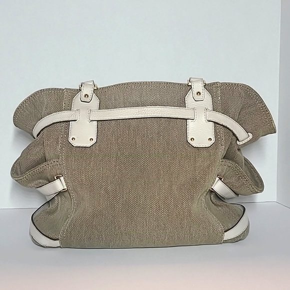 Michael Kors Gansevoort Satchel canvas with white trim - Picture 2 of 15